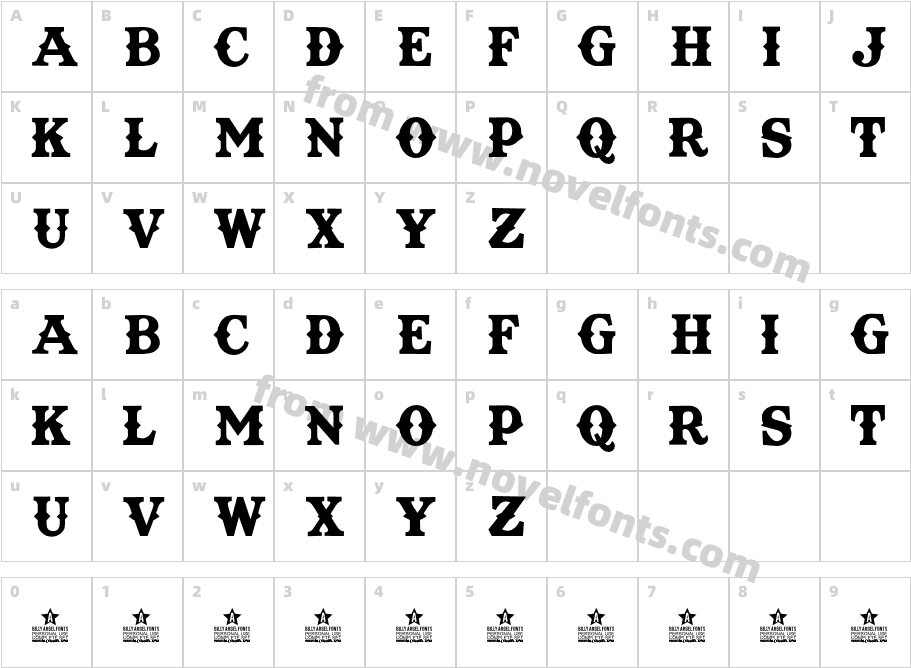 Texas Tango BOLD PERSONAL USECharacter Map