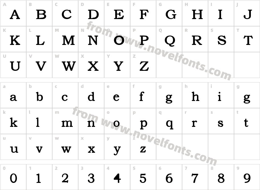 Text SerifCharacter Map