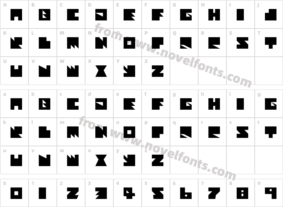 Textan - SquareCharacter Map