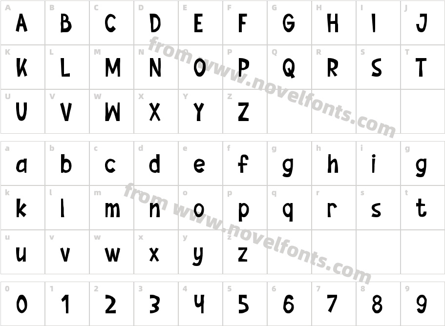 TextbookCharlieRegularCharacter Map