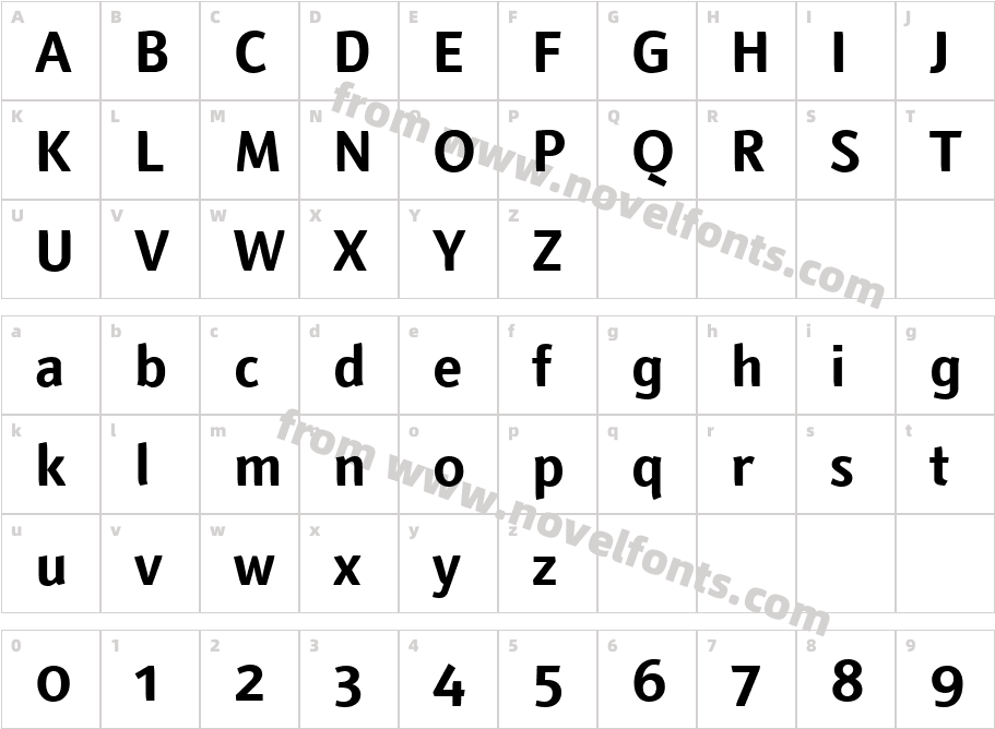 Textra LT BoldCharacter Map