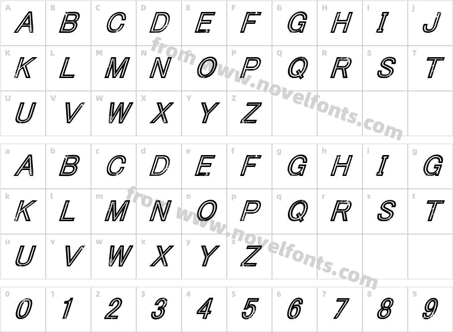 Tha Cool Kidz ItalicCharacter Map