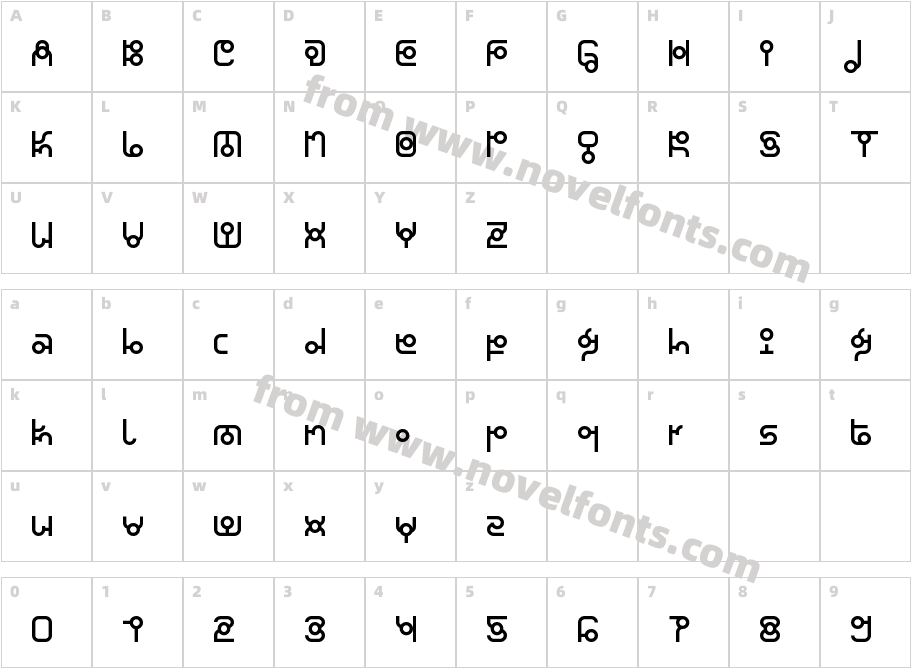 Thaiana Jones RegularCharacter Map