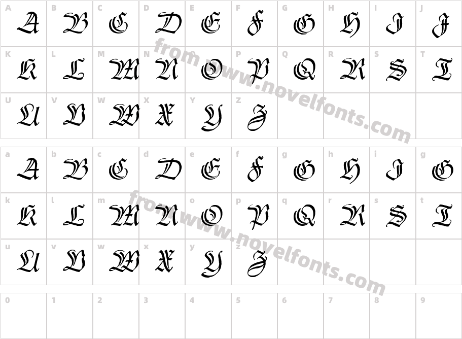 Thannhaeuser ZierCharacter Map