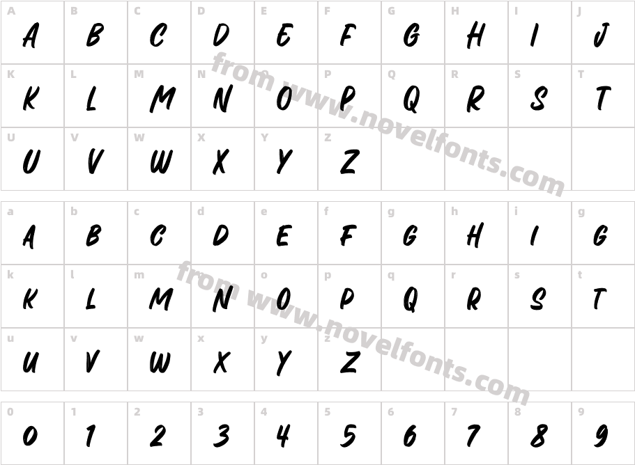 The Brown Fox RegularCharacter Map