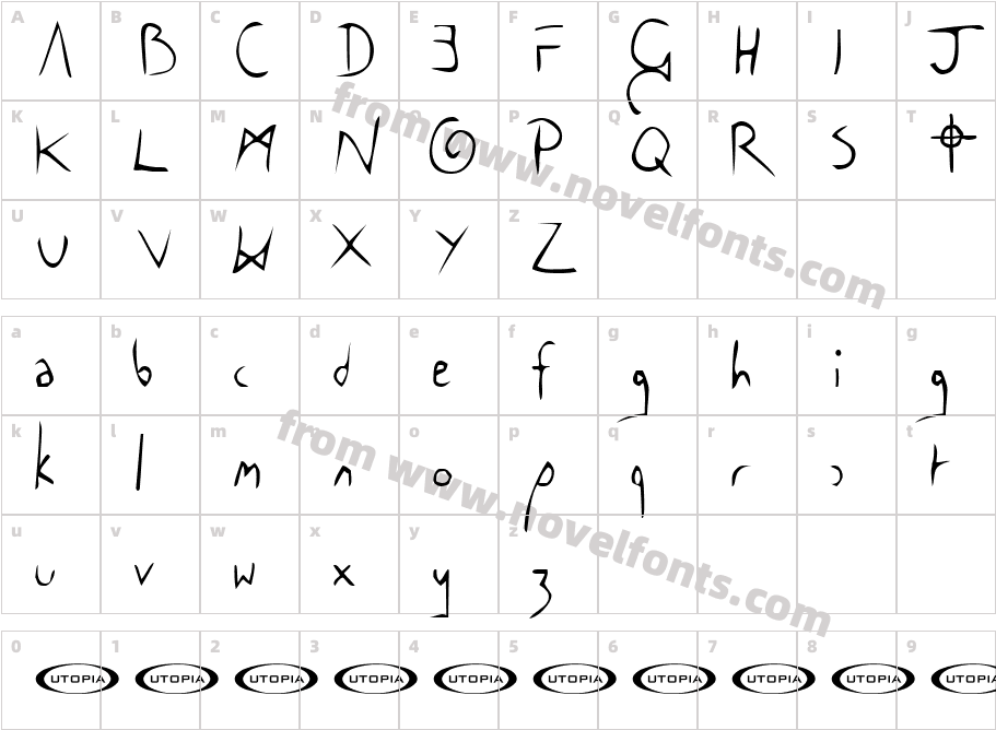 The Cowboy FontCharacter Map