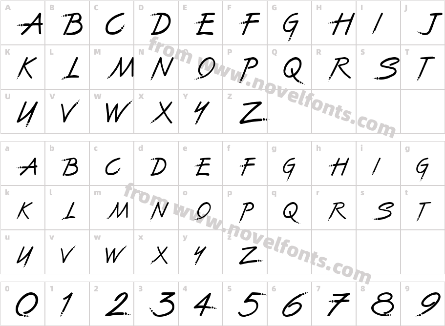 The Font With No NameCharacter Map