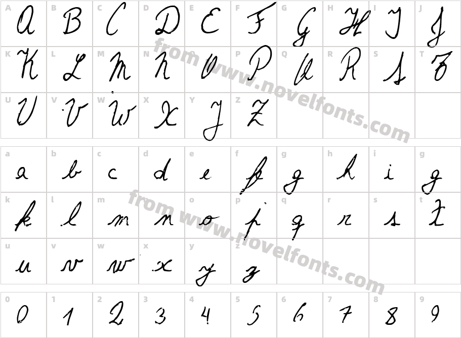 The Left-Handed CursivaCharacter Map