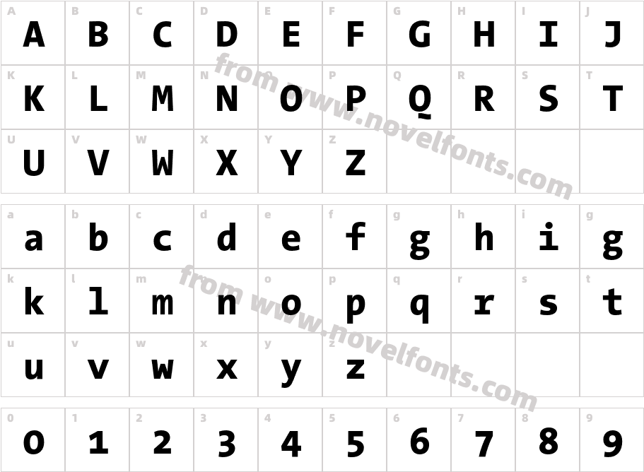 The Sans Mono Extra BoldCharacter Map