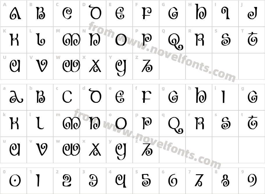 The Shire CondensedCharacter Map