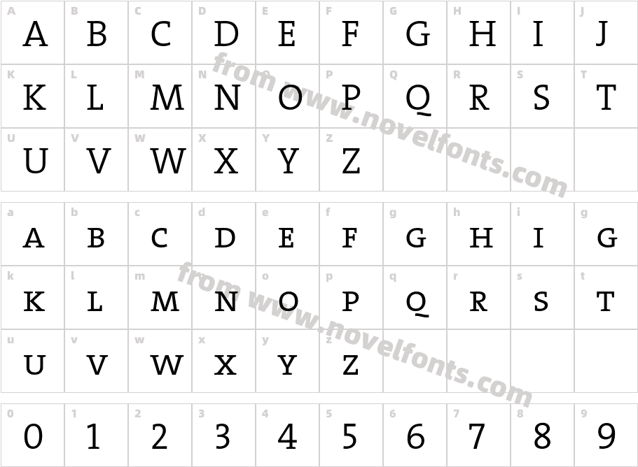 The Serif Semi Light CapsCharacter Map