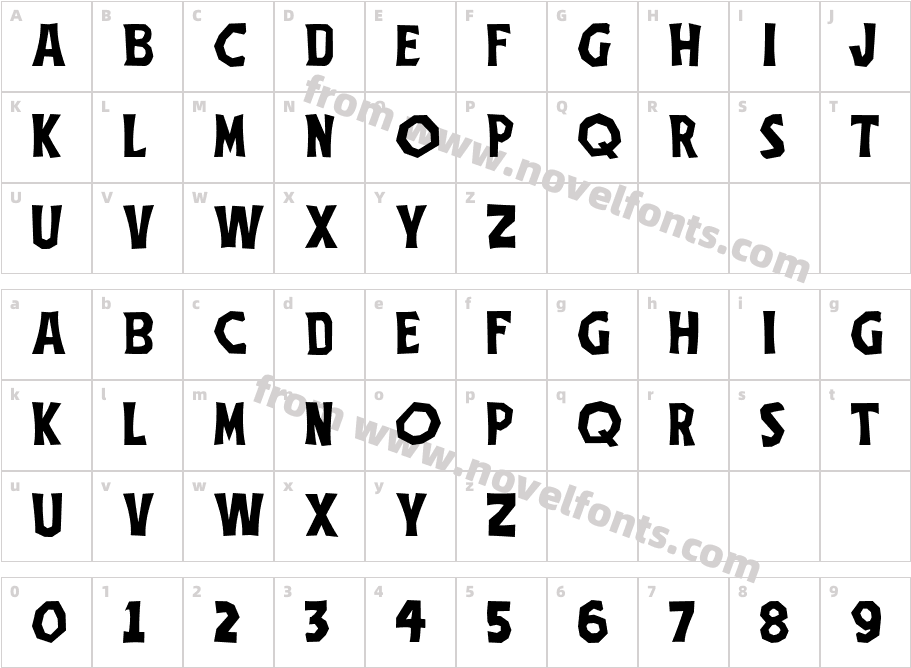 TheThreeStoogesFontCharacter Map