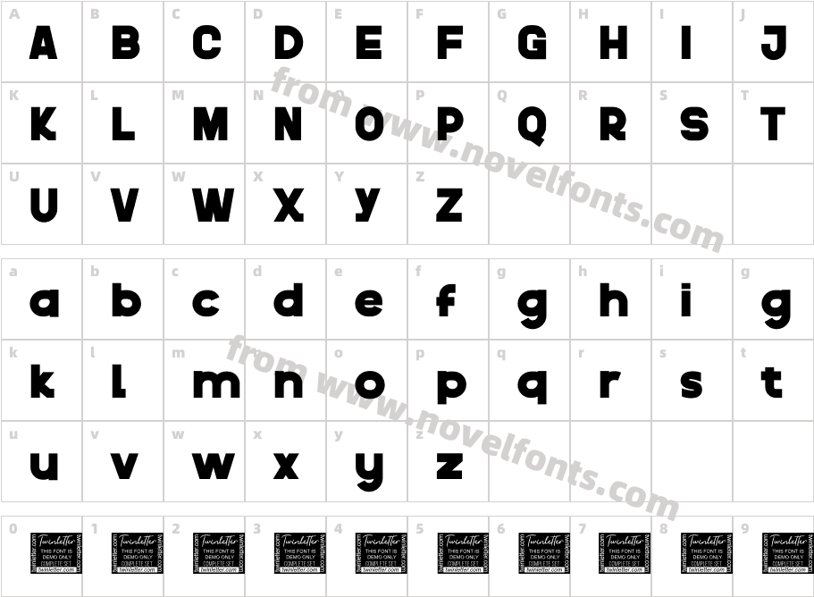 Therok Bold PersonalCharacter Map