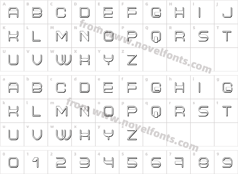 Thickened HollowCharacter Map