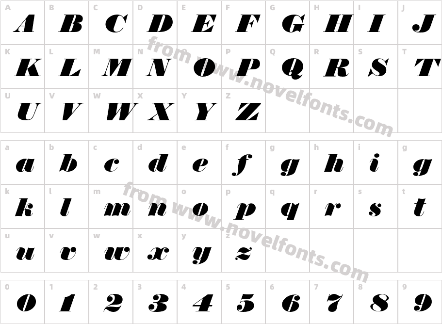 ThorowgoodEF-RegularItalicCharacter Map