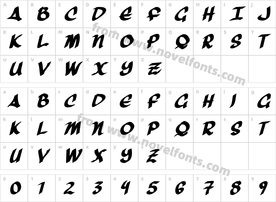 Three Arrows BoldCharacter Map