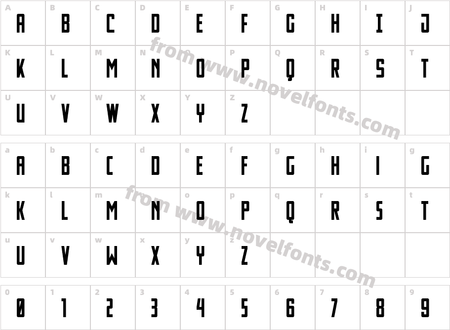 Thunder Nova BoldCharacter Map