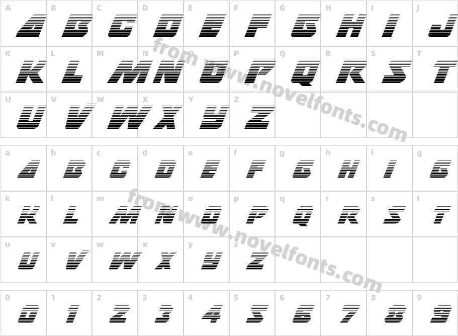 Thunderstrike GradientCharacter Map