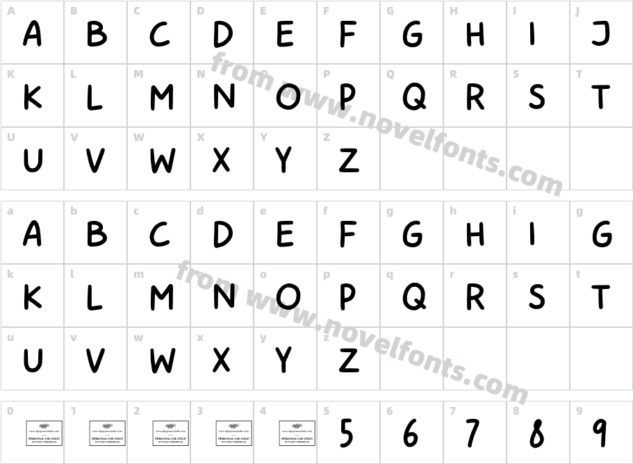 Avocade BoldCharacter Map