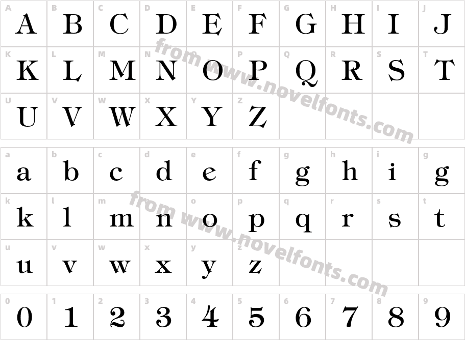 TiffanyITCbyBT-MediumCharacter Map