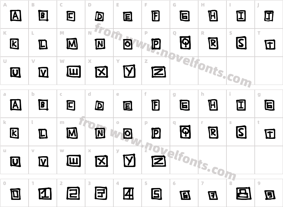 TightBoxCharacter Map