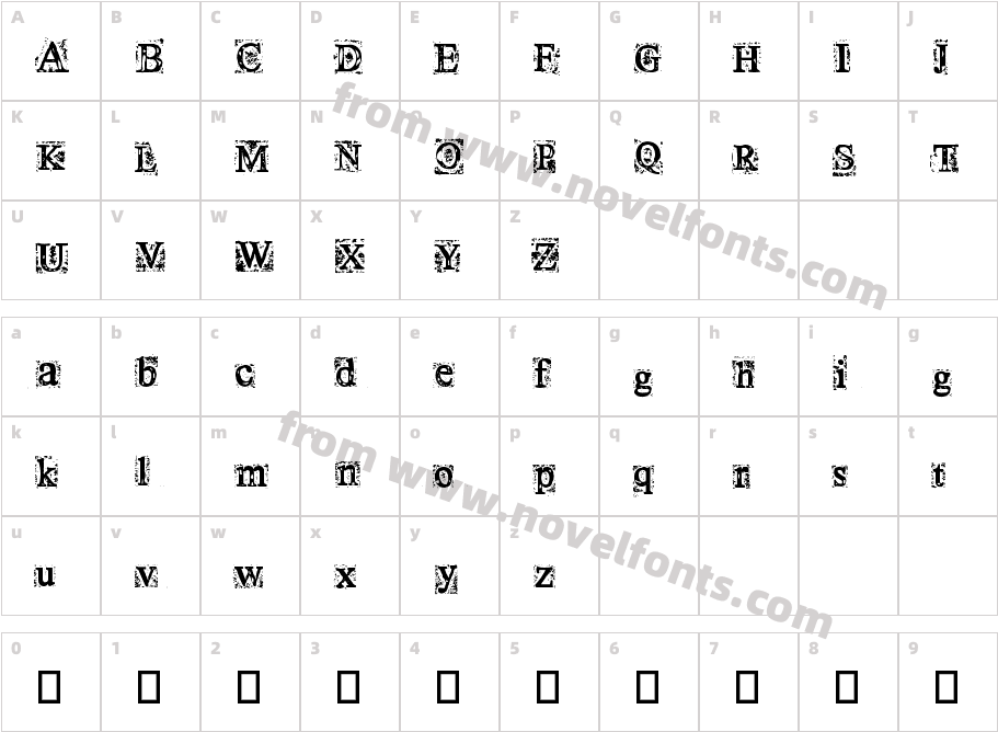 Times New OmenCharacter Map