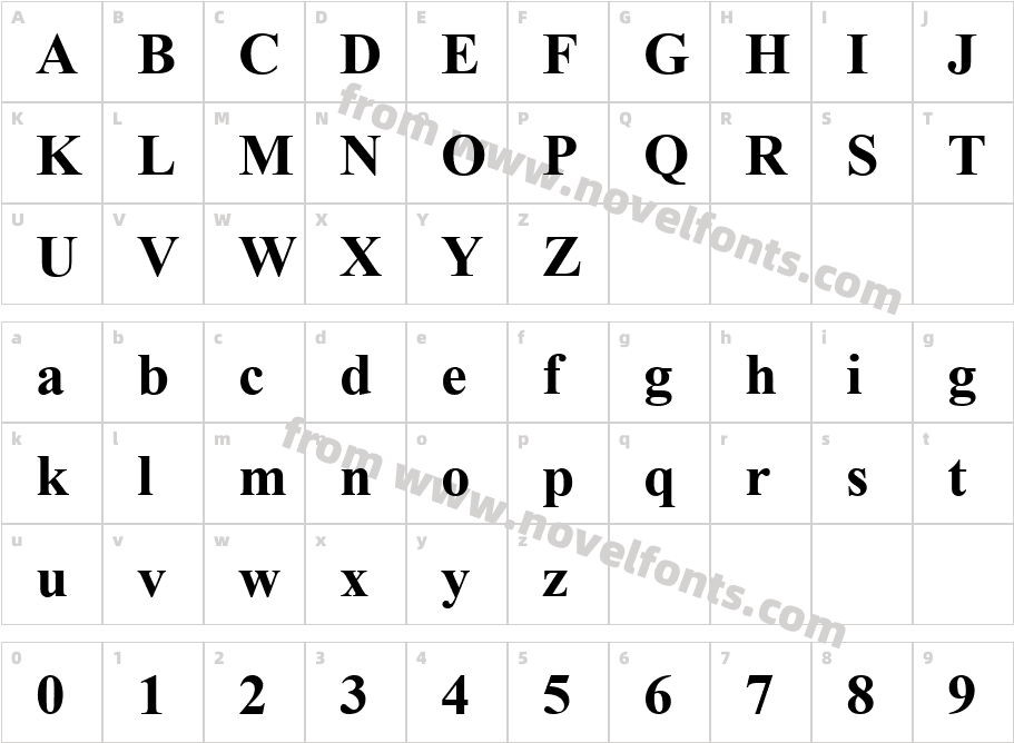 Times New Roman CE pogrubionyCharacter Map