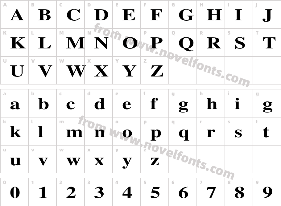 Times-Bold WdCharacter Map