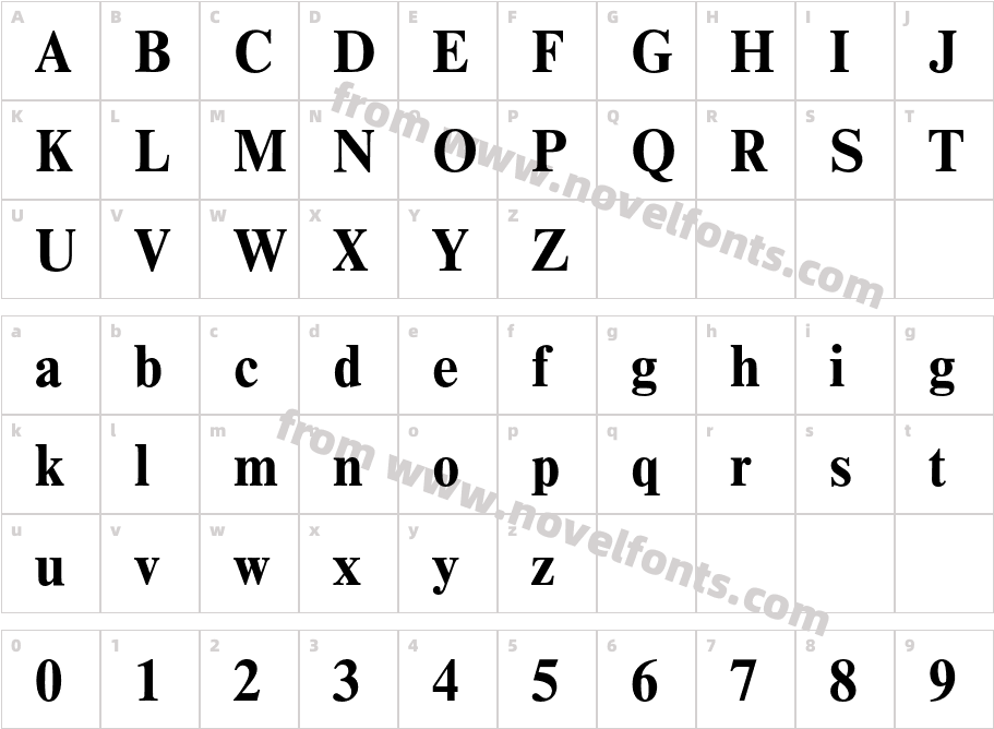 TimesBQ-BoldCharacter Map