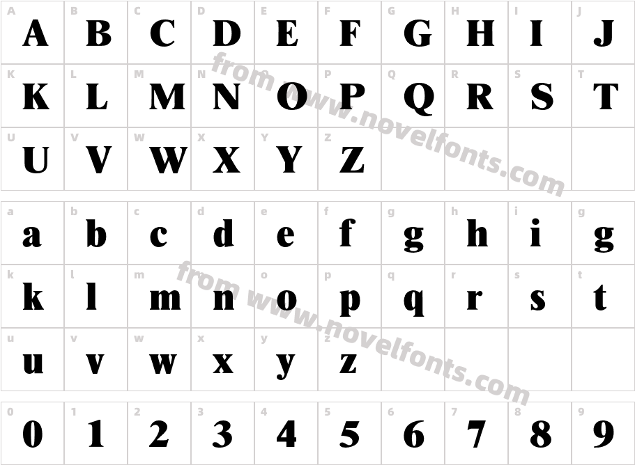 TimesBQ-ExtraBoldCharacter Map