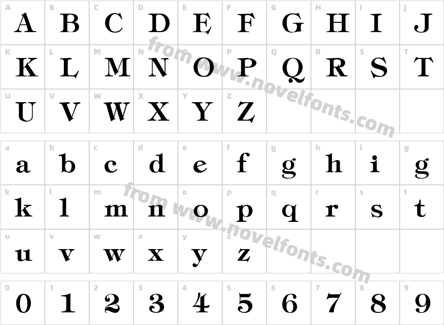 Timpani BoldCharacter Map