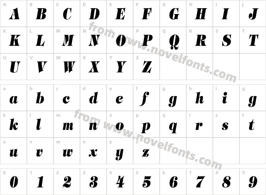 Timpani_Heavy-Italic CnCharacter Map