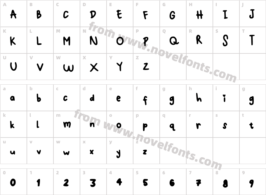 Tiny Sso RegularCharacter Map