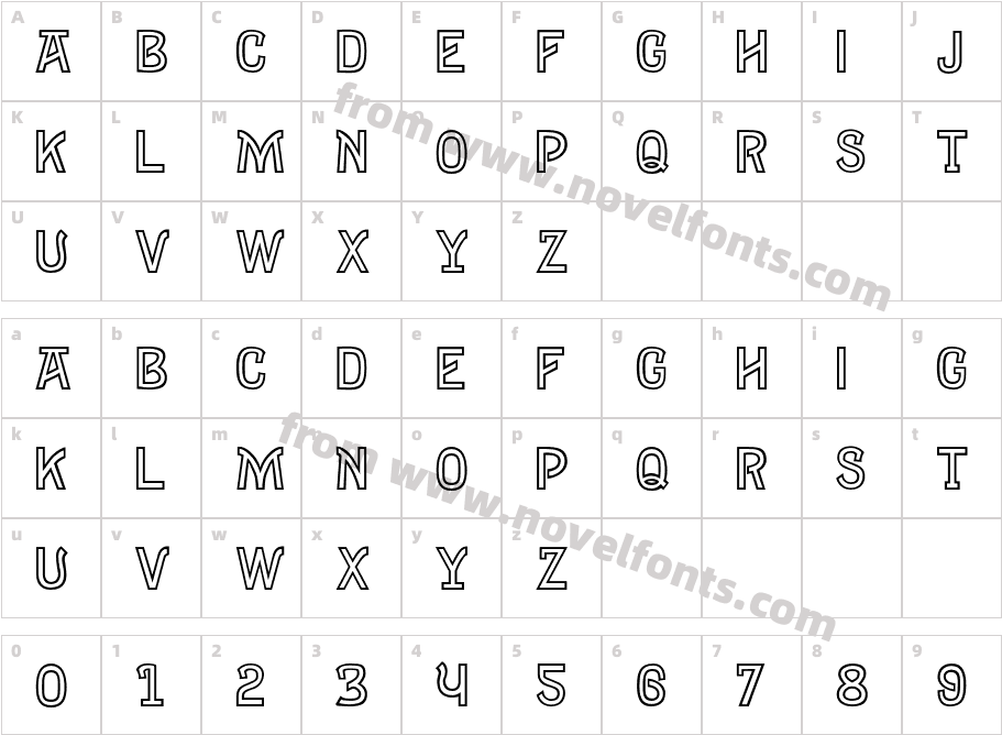 Tombstone OutlineCharacter Map