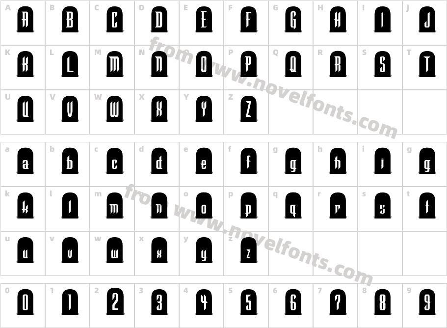 Tombstone RegularCharacter Map