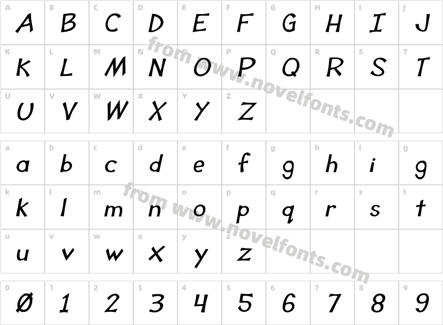 Tooney Loons Bold ItalicCharacter Map