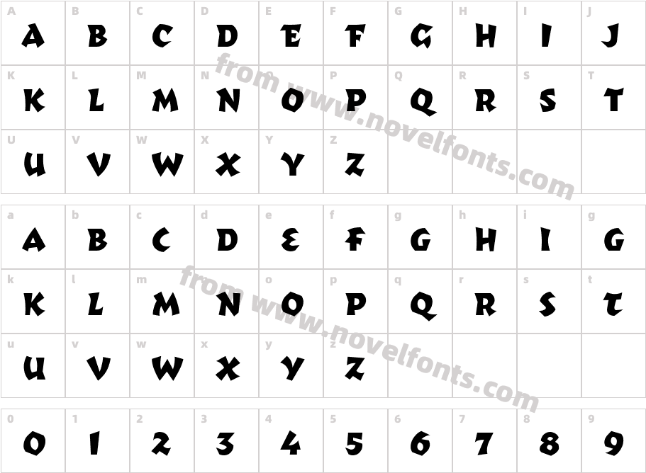 Totally Glyphic RegularCharacter Map