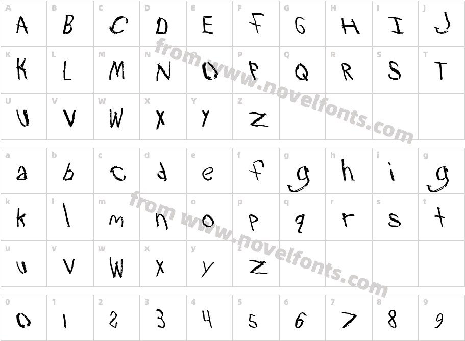 Travesty BoldCharacter Map