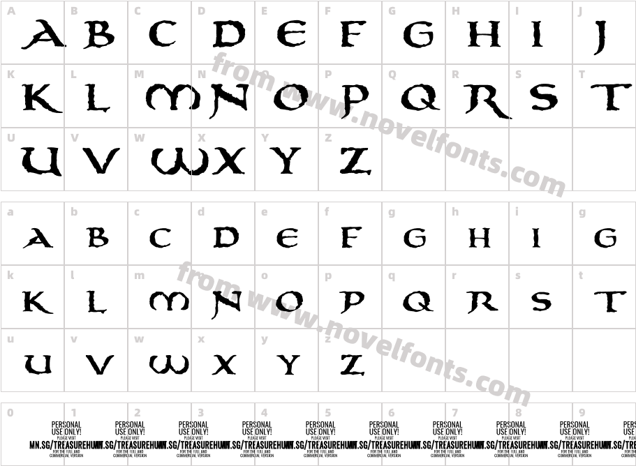 Treasurehunt PERSONAL USECharacter Map