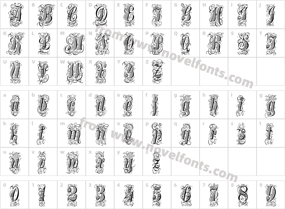 Treasury Flourish PlatinumCharacter Map