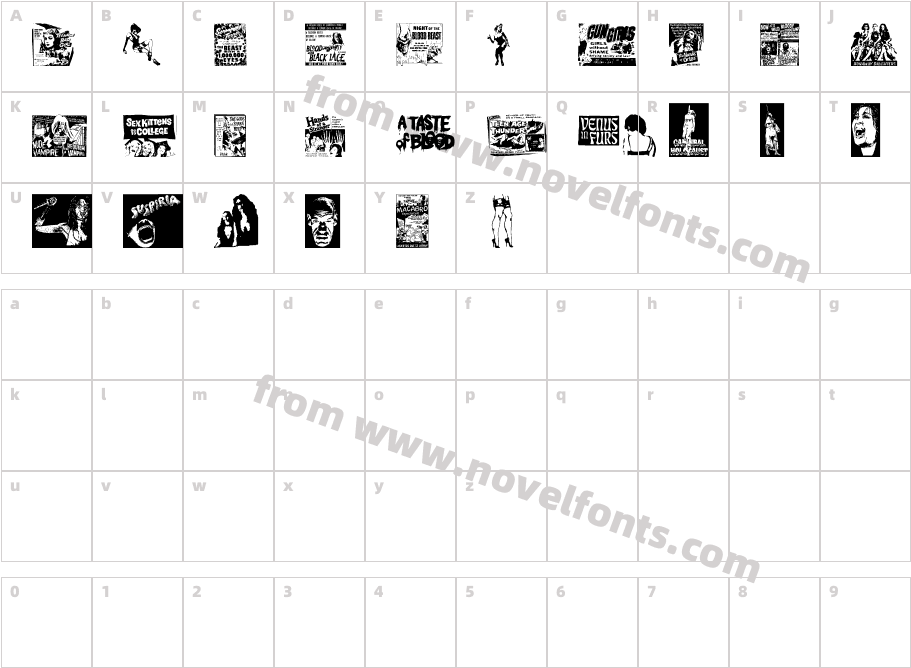 B Movie DingsCharacter Map