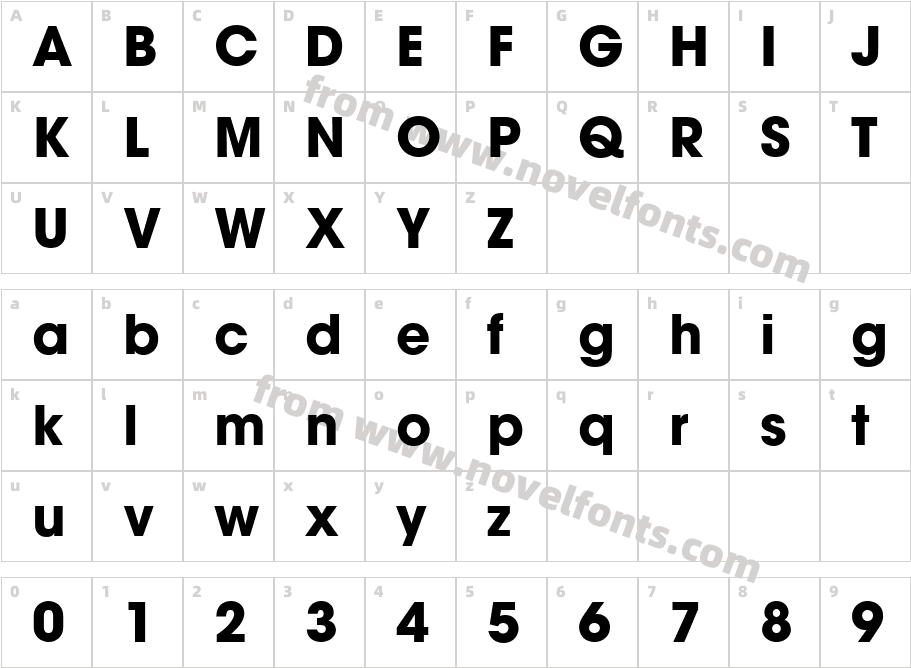 Trendex Black SSi BoldCharacter Map