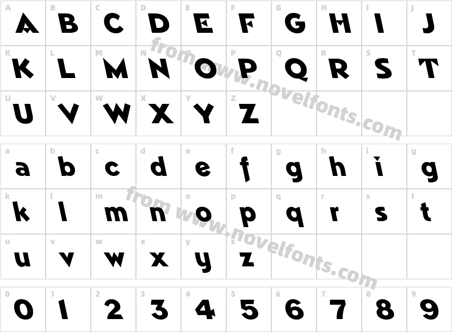 TrimbleBackslantCharacter Map