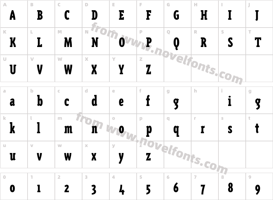 TriplexCondSerif-BlackCharacter Map