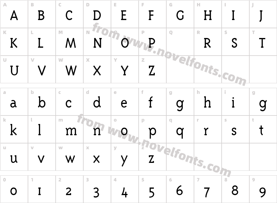 TriplexSerif-LightCharacter Map