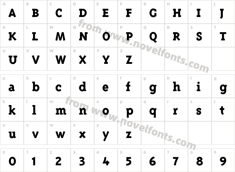 Triplex Serif Extra Bold Lining BoldCharacter Map