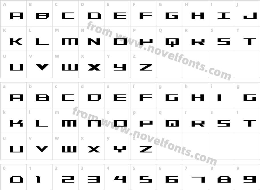 Trireme CondensedCharacter Map