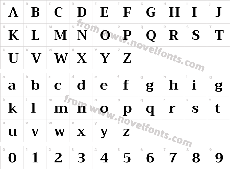 Trirong BoldCharacter Map