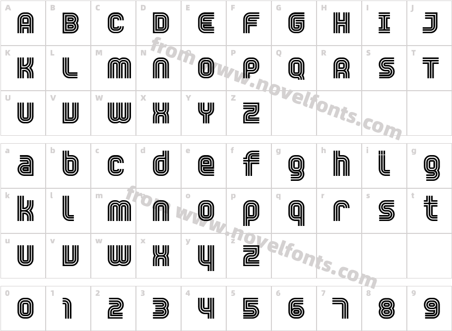 Trisect BoldCharacter Map