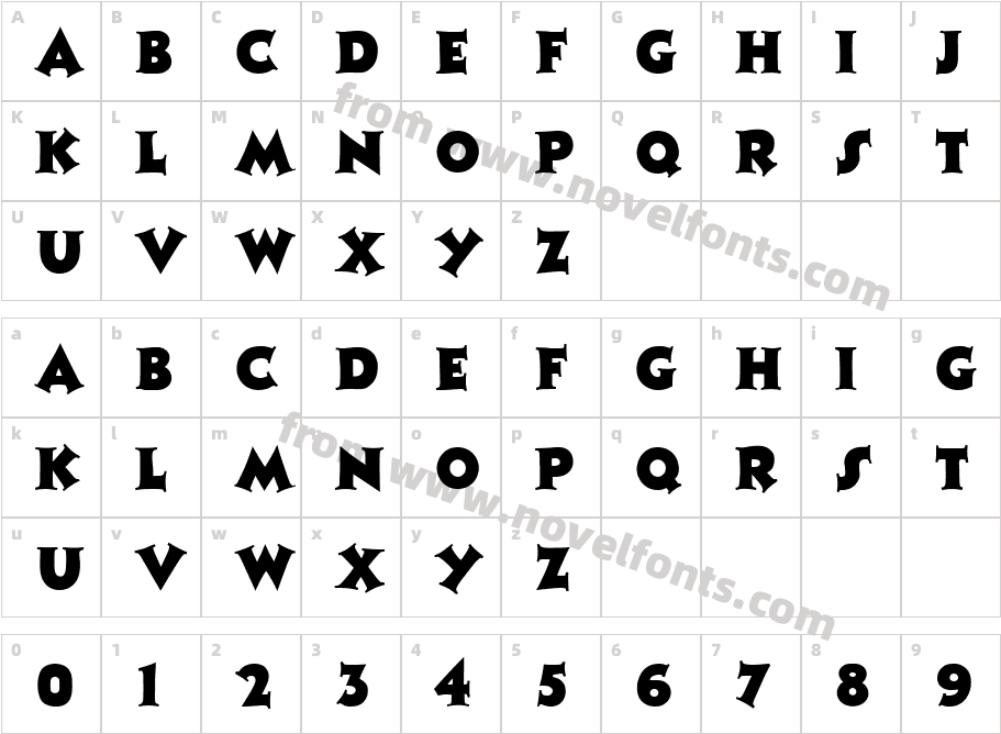 Tristan RegularCharacter Map